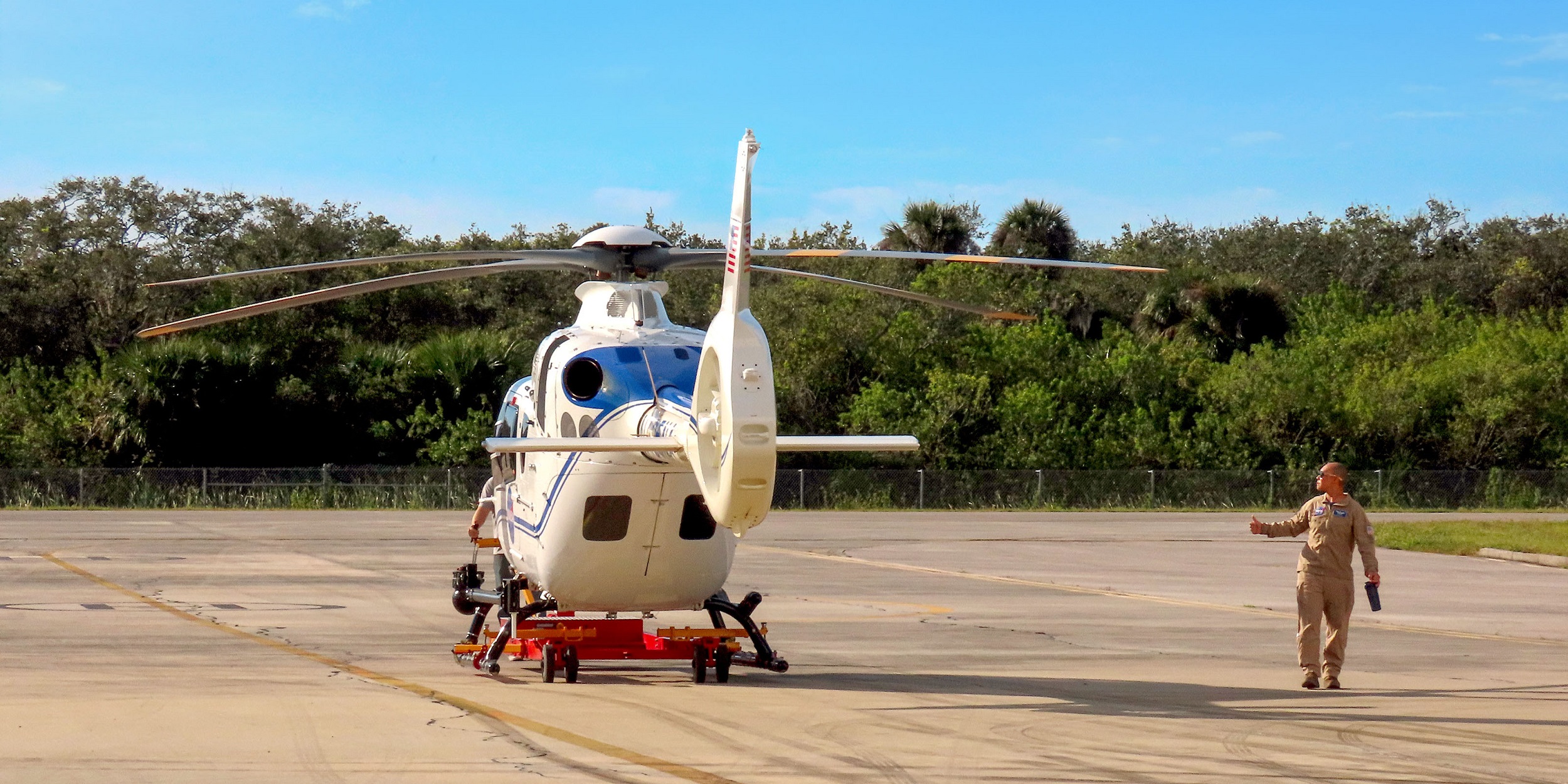 Helicopters Patrol the Sky at Kennedy Space Center