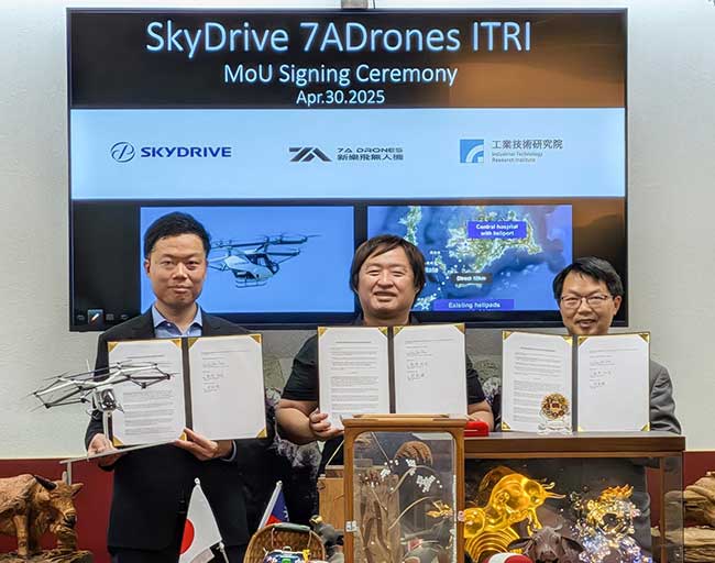 SkyDrive, 7A Drones, ITRI team up for eVTOL services in Taiwan